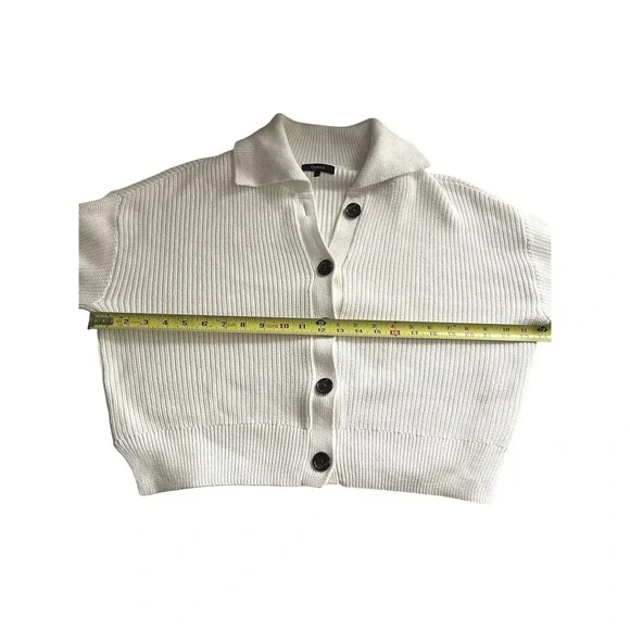 Quince 100% Organic Cotton Fisherman Collared Cardigan Sweater Ivory SMALL - Picture 14 of 16